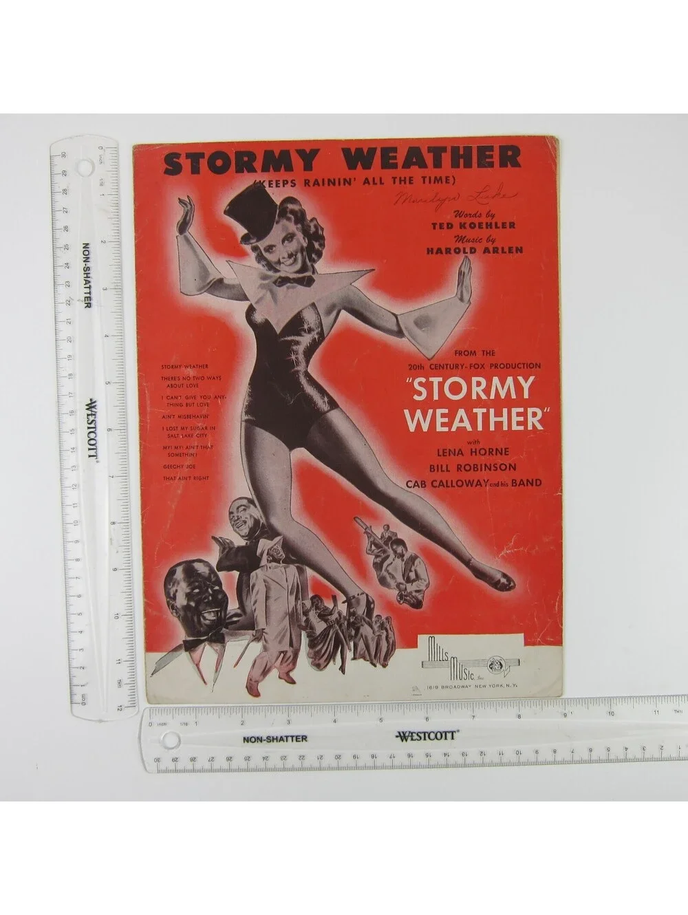 Sheet Music Stormy Weather Keeps Rainin Lena Horne Bill Robinson Vintage 1933